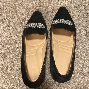 Adrienne Vittadini Black Embellished Women's Flats
